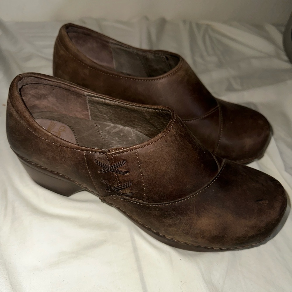 Dansko Brown Leather Mules